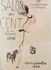 Affisch som annonserar den 23:e utställningen av Salon des Cent, 1896