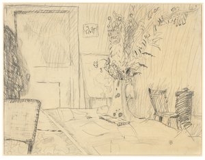 Blomkruka i matsalen på Le Cannet av Pierre Bonnard