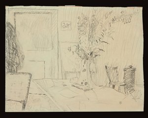 Blomkruka i matsalen på Le Cannet av Pierre Bonnard