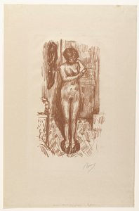 Stående naken kvinna tvättar sig Etude de Nu av Pierre Bonnard