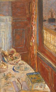 Stilleben med skepp sett genom fönster, c.1906