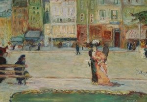 Gatubild, Avenue Clichy, Paris av Pierre Bonnard