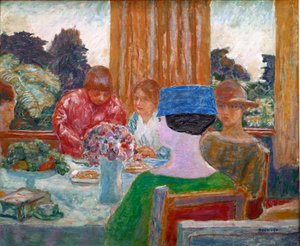 Den lilla blå hattmålningen av Pierre Bonnard (1867-1947) 1917 Dim. 66x79 cm Paris, Winterthur, Privat samling av Pierre Bonnard