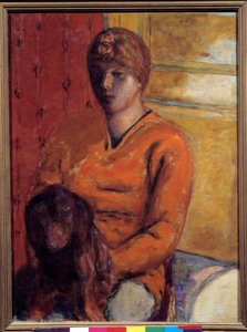 Hundkvinnan. Målning av Pierre Bonnard (1867-1947), 1900-talet. Grenoble, Musee des Beaux Arts. av Pierre Bonnard