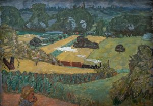 Tåg och pråmar, 1909 (Olja på duk) av Pierre Bonnard