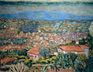 Utsikt över Le Cannet, hustak (Alpes Maritimes, Provence-Alpes-Cote d