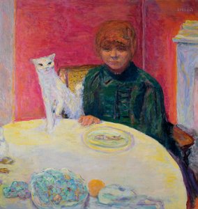 Kvinna med en katt, 1912 av Pierre Bonnard