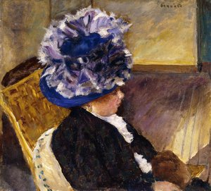 Ung kvinna i en blå hatt; Ung kvinna i en blå hatt av Pierre Bonnard