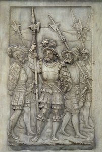 Halberdiers, detalj från Francois I:s och Claude de Frances grav, beställd 1548 (marmor)