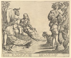 Säckpipsspelare, 1610-50. av Pierre Brebiette