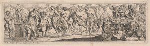 Dansande nymfer och satyrer av Pierre Brebiette