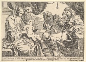 Helig familj med heliga, 1610-42. av Pierre Brebiette