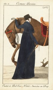 Kvinnaryttare eller Amazone med sin häst, Paris