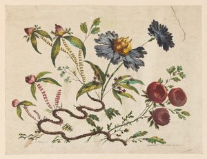 Tryck, Flower Boughs, från "Recueil de Differentes Fleurs de Fantaisie Dans le Goût Chinois". av Pierre Charles Canot