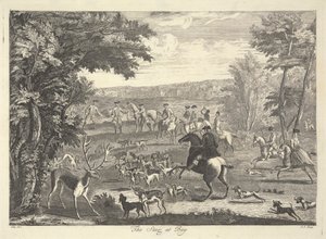 Stag at Bay av Pierre Charles Canot