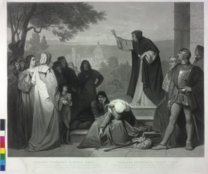 1493 Savonarolas predikan i Florens av Pierre Cottin