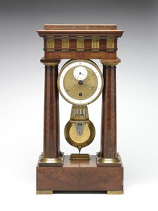 Decimalklocka, ca 1798-1805 (furu, mässing och emalj)