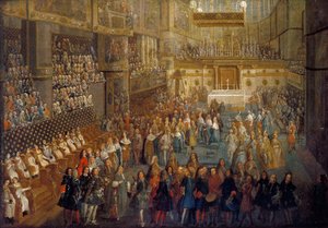 Ludvig XV:s kröning i Rheims katedral, 25 oktober 1722