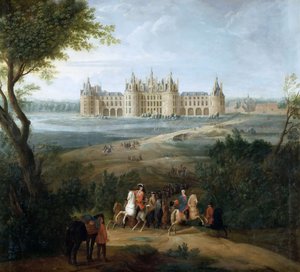 Utsikt över château de Chambord, från parken