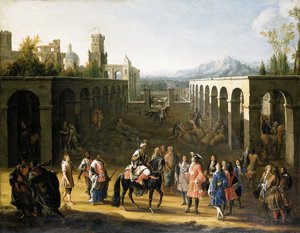 Mottagandet av Francois Pidou de Saint Olon, ambassadör för kung Ludvig XIV av Frankrike, av sultan Moulay Ismael av Marocko den 19 juni 1693