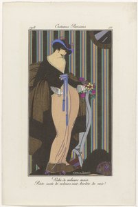 Journal of Ladies and Fashions: the Fashion Illustrators Journal of Ladies and Fashions: Fashion News Journal des Dames et des Modes, Costumes Parisiens, 1913, nr 111: Sammetsklänning (...) av Pierre Emile Legrain