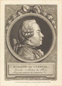 Herr Clicot de Clerval av Pierre Etienne Moitte after Charles Nicolas Cochin II