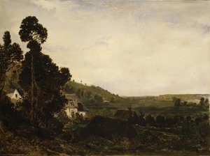 Ett gammalt kapell i en dal, ca. 1835. av Pierre Etienne Theodore Rousseau