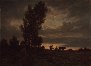 Landskap med en plogman, 1860-talet av Pierre Etienne Theodore Rousseau