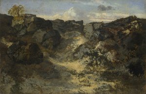 Stenigt landskap, ca. 1840 av Pierre Etienne Theodore Rousseau