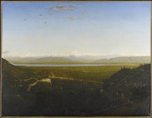 Utsikt över Mont Blanc, se från La Faucille, ca 1865 (olja på duk) av Pierre Etienne Theodore Rousseau