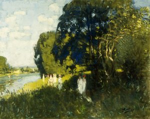 En vacker söndag på stranden av Seine; en vacker söndag vid Seine