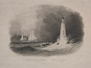 Fyr i Cleveland, Ohio, vid Lake Erie av Pierre Eugène I Aubert