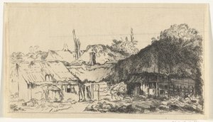 Oavslutat landskap av Pierre François Basan (workshop of)