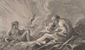 Kärlek instruerad av Mercury, 1700-talet. av Pierre François Basan