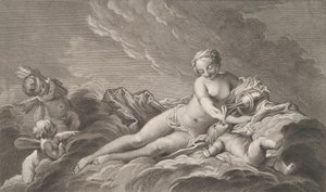 Venus ger nektar till Amor, 1700-talet. av Pierre François Basan