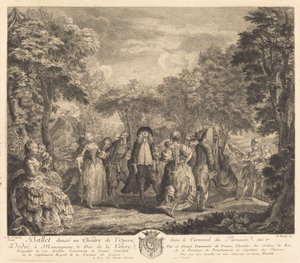 Balett på Operan av Pierre François Basan after Gabriel Jacques de Saint Aubin
