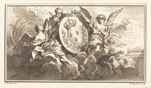 Ludvig XV:s kungliga vapen av Pierre François Tardieu or Jacques Nicolas Tardieu after François Boucher