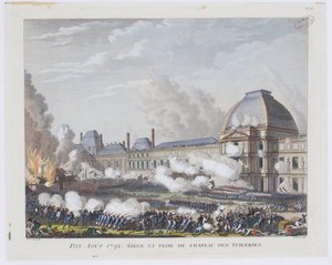 Stormningen av Tuileripalatset den 10 augusti 1792, ca. 1800