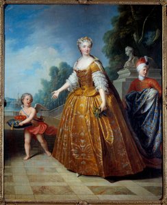 Portrait en pied de Marie Lesczinska (Lesczynska) (1703-1768) Drottning av Frankrike Målning av Pierre Gobert (1662-1744) 1726 Nancy, Musee historique Lorraine - Fullängdsporträtt av Marie Lesczinska (Leszczynska, Leczinska) (171703-171703-171703) , Frankr