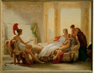 Aeneas och Dido, skiss till en större oljemålning... av Pierre Guérin