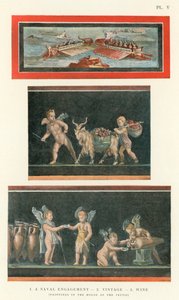 A Naval Engagement, Vintage, Wine (färg litho) av Pierre Gusman