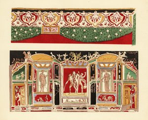 Färgad stuckatur från Pompeji i Neapelmuseet
