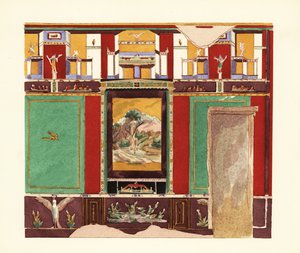 Matsal i Casa di Orfeo eller House of Orpheus, Pompeji