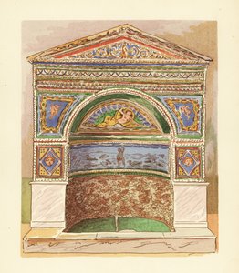Emaljmosaikfontän i björnens hus, eller Casa dell’ Orso Ferito, Pompeji