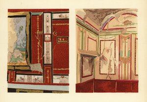 Tullius Faustus hus på Strada della Fortuna (vänster) och Popidius Priscus hus (höger), Pompeji, Chambre d