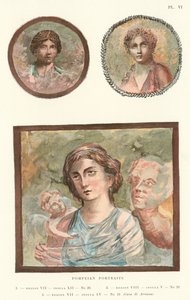 Pompeianska porträtt (lito i färg) av Pierre Gusman