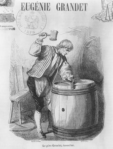 Fader Grandet, Cooper, illustration från "Eugenie Grandet" av Honore de Balzac (1799-1850)