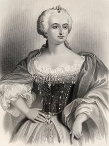 Maria Theresa (1717-80) ärkehertiginna av Österrike och drottning av Ungern amd Böhmen, illustration från 