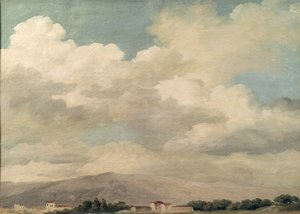 Study of the Sky at Quirinal (olja på papper monterad på kort) av Pierre Henri de Valenciennes