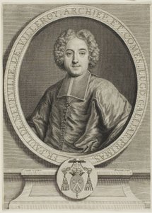 Porträtt av Francois-Paul de Neufville de Villeroy av Pierre Imbert Drevet